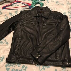 Tysoro Mens Black Leather jacket